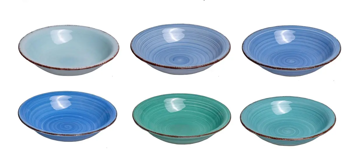 Cookinglife Diepe Borden / Pastaborden Delice Blauw Ø 21 Cm - 6 Stuks 1