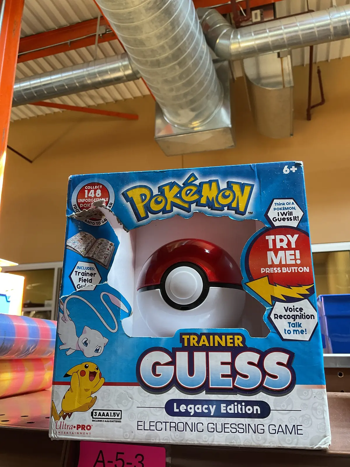 Pokemon Trainer
Guess Legacy's Edition
Toy, I Will Guess It!
Electronic Voice
Recognition Guessing
Brain Game Pokemon Damaged Box 1