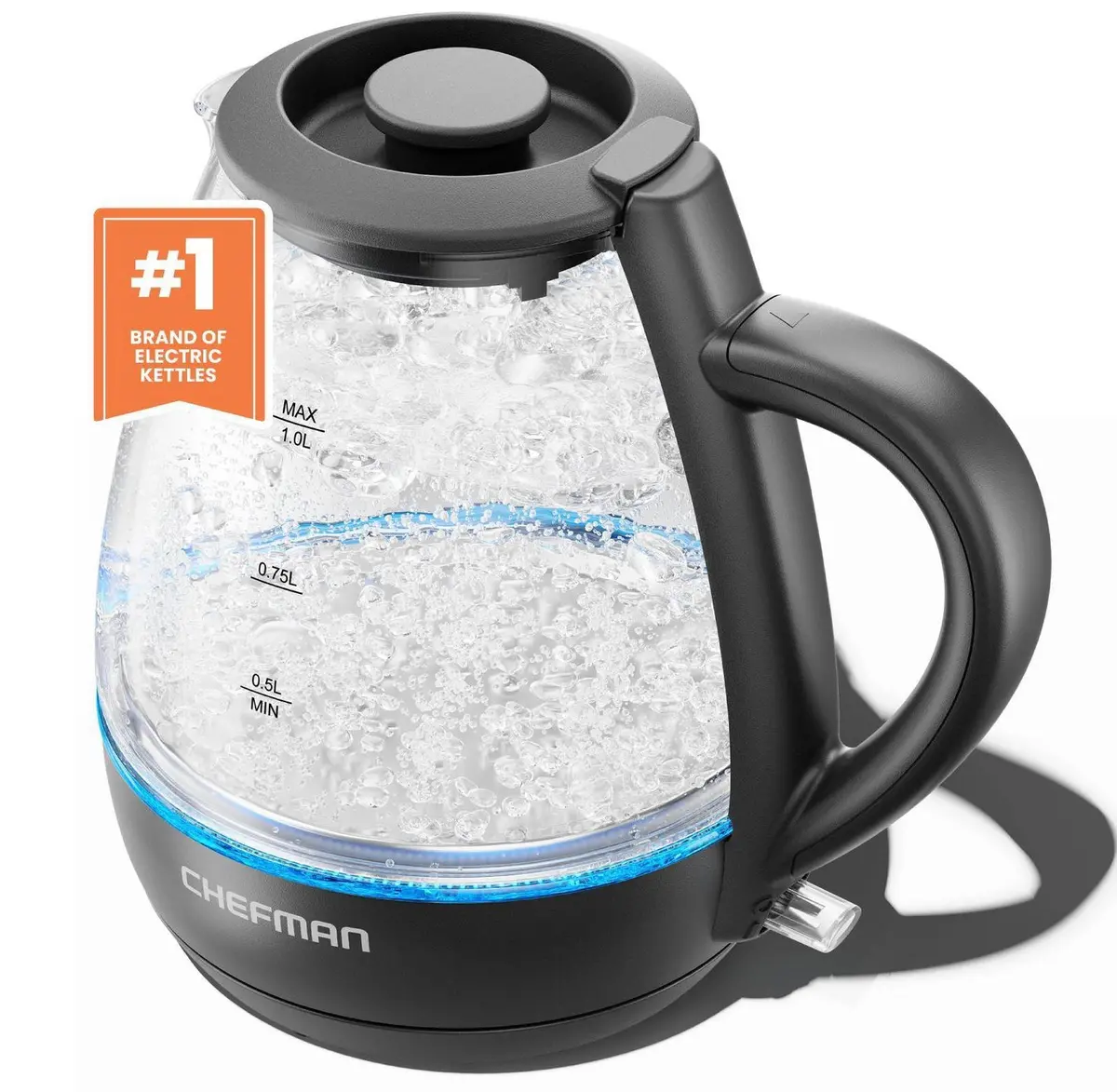 Rapid Boil Kettle With Automatic Shutoff - Black - 1L 1