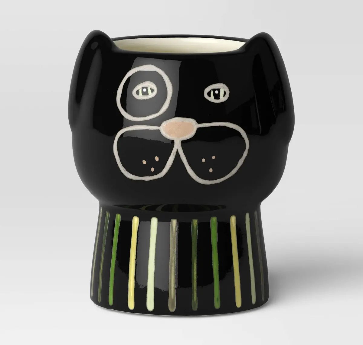 Family Pet Ceramic Indoor Outdoor Planter Pot Black
3.15"X3.15" 1