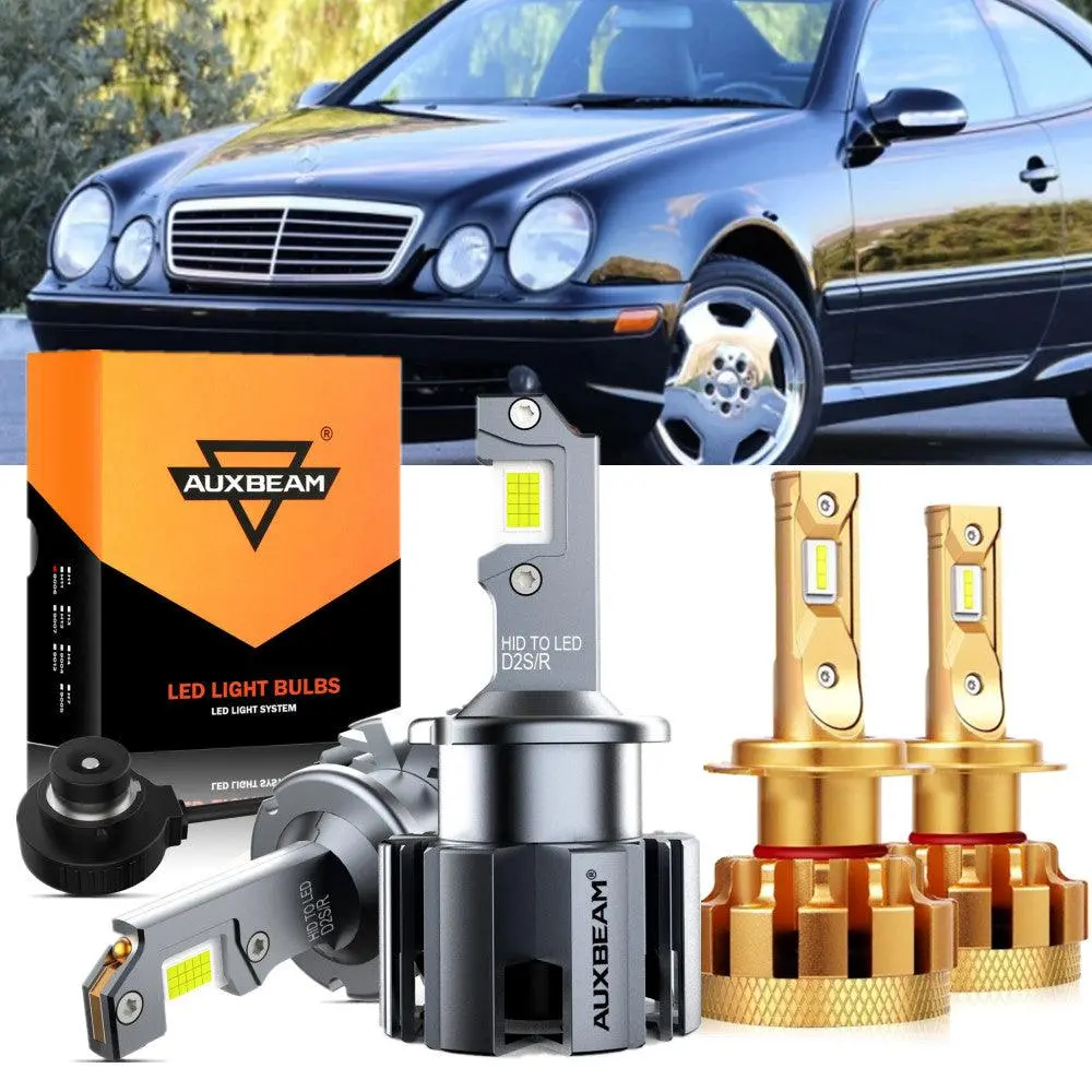 For 2001-2006 Mercedes-Benz Clk55 Amg With Hid Headlamps Led Light Bulbs High Low Beam Bundle 1