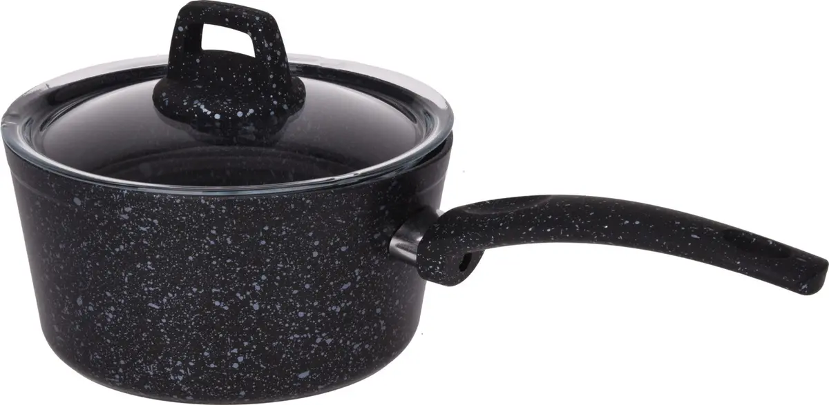 Cookinglife Steelpan / Sauspan Met Deksel - Black Speckle - Aluminium Ø 18 Cm / 2.2 Liter - Geschikt Voor Alle Warmtebronnen - Standaard Anti-Aanbaklaag 1