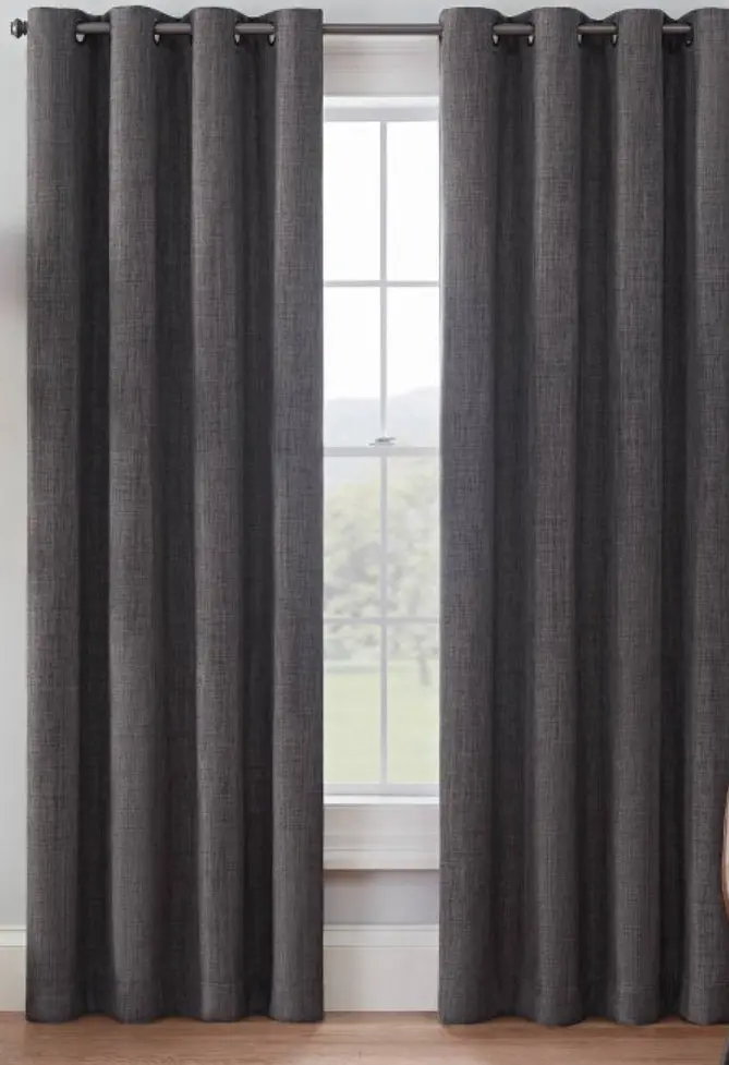 52"X63" Eclipse Blackout Rowland Window
Curtain Panel Charcoal Gray 1