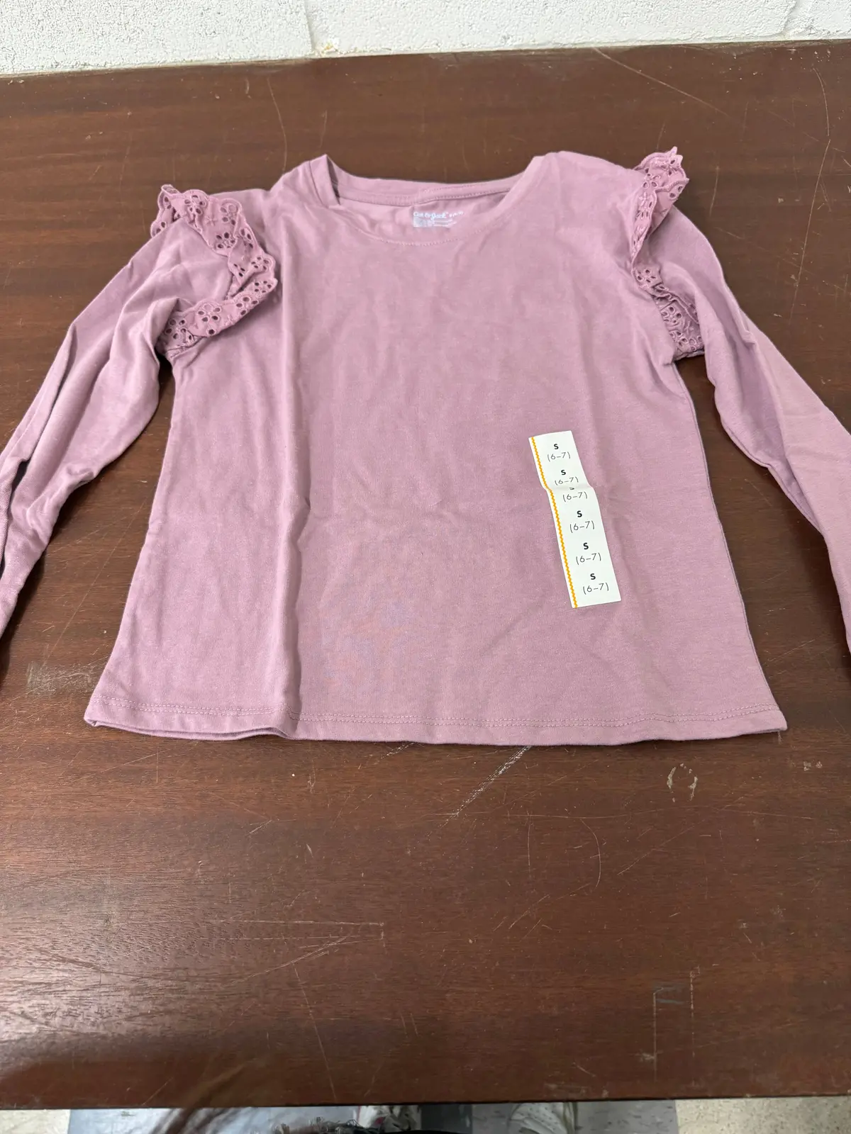 Purple Floral Fringe Long Sleeve S(6/7) 1