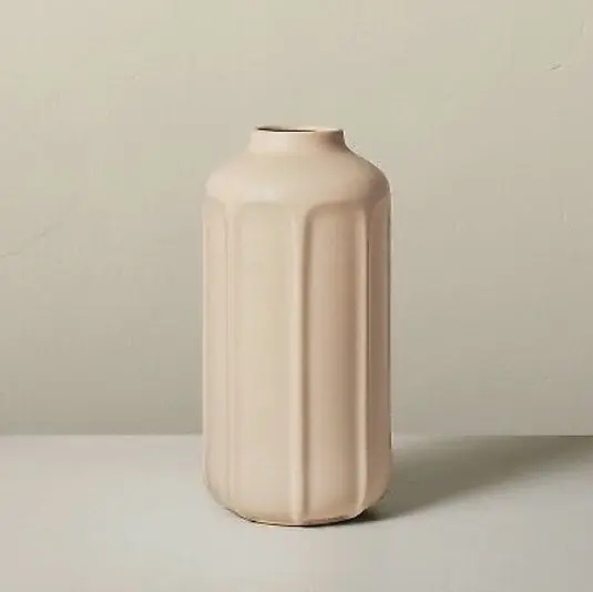 Faceted Ceramic Vase Sunset Taupe 1