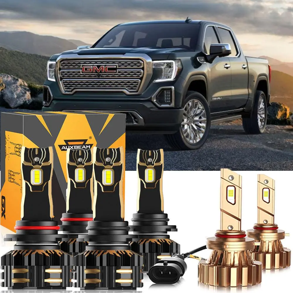 For 2005-2006 Gmc Sierra 1500 Hd 9005 9006 Led Headlight Bulbs Bundle 2