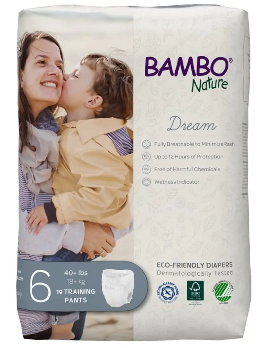 Bambo Nature Dream Unisex Training Pants, Size 6, 19 Count, 1
