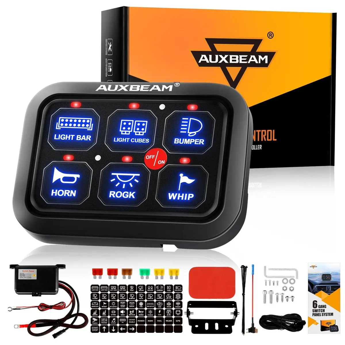 Single Series 6 Gang (Bc60) Led Switch Panel, Off Road Light Controller (Blue) 1