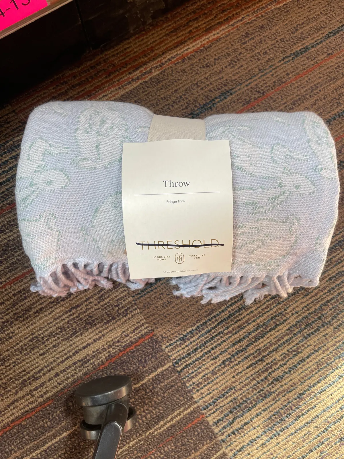 Fringe Trim Throw Blanket- Rabbits 1