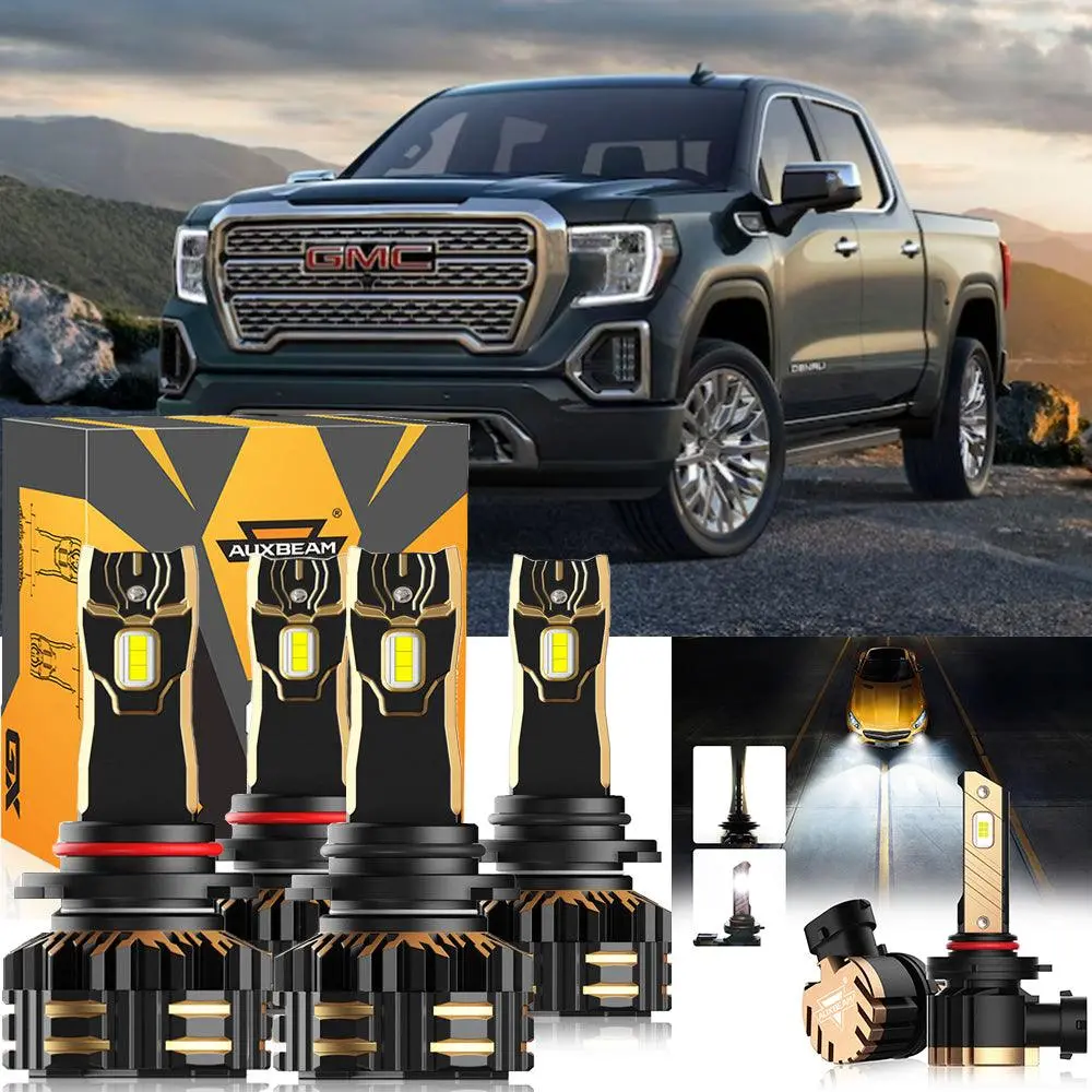 For 2003-2006 Gmc Sierra 1500 9005 9006 Led Headlight Bulbs Bundle 2