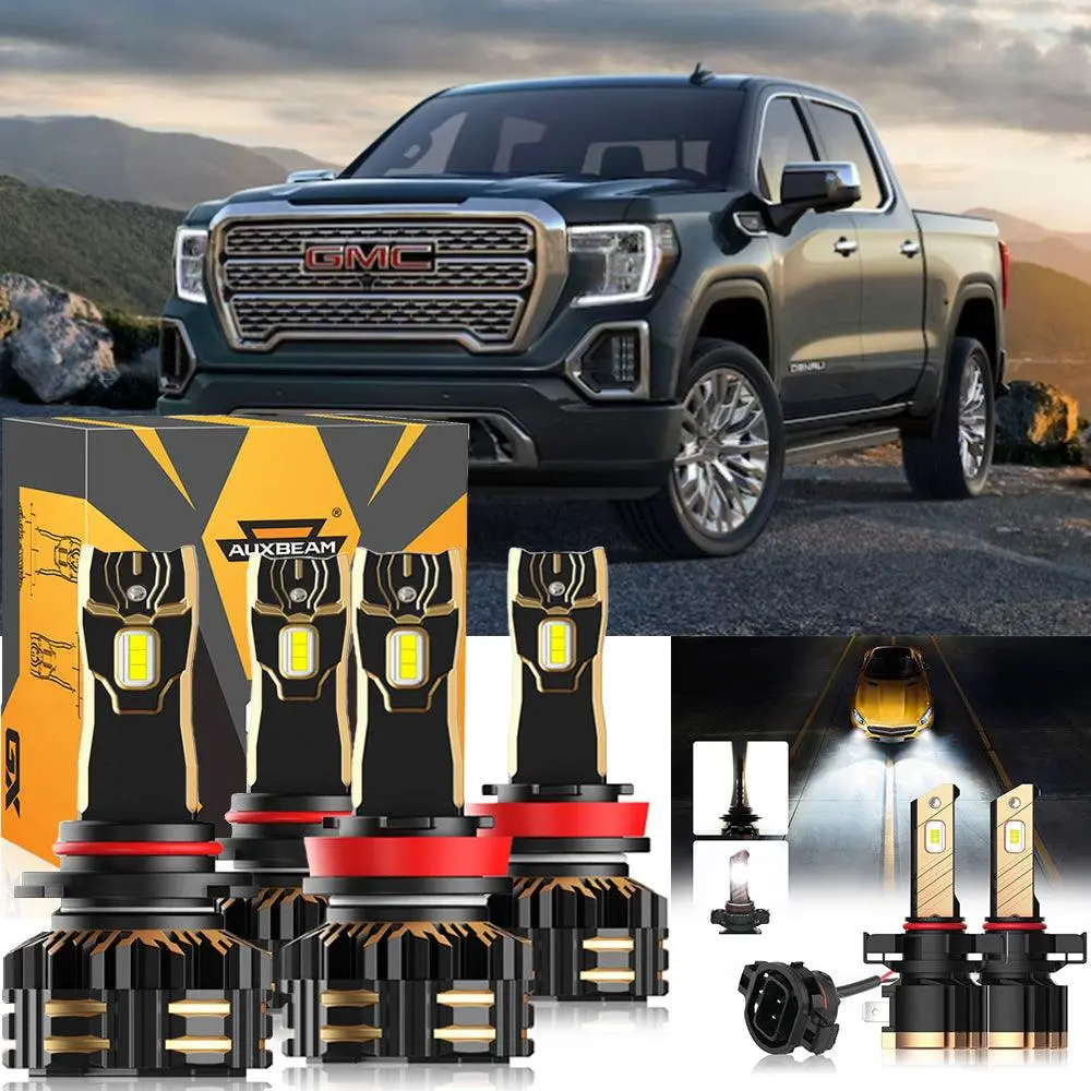 For 2008-2013 Gmc Sierra 1500 9005 H11 Led Headlight Bulbs Bundle 1