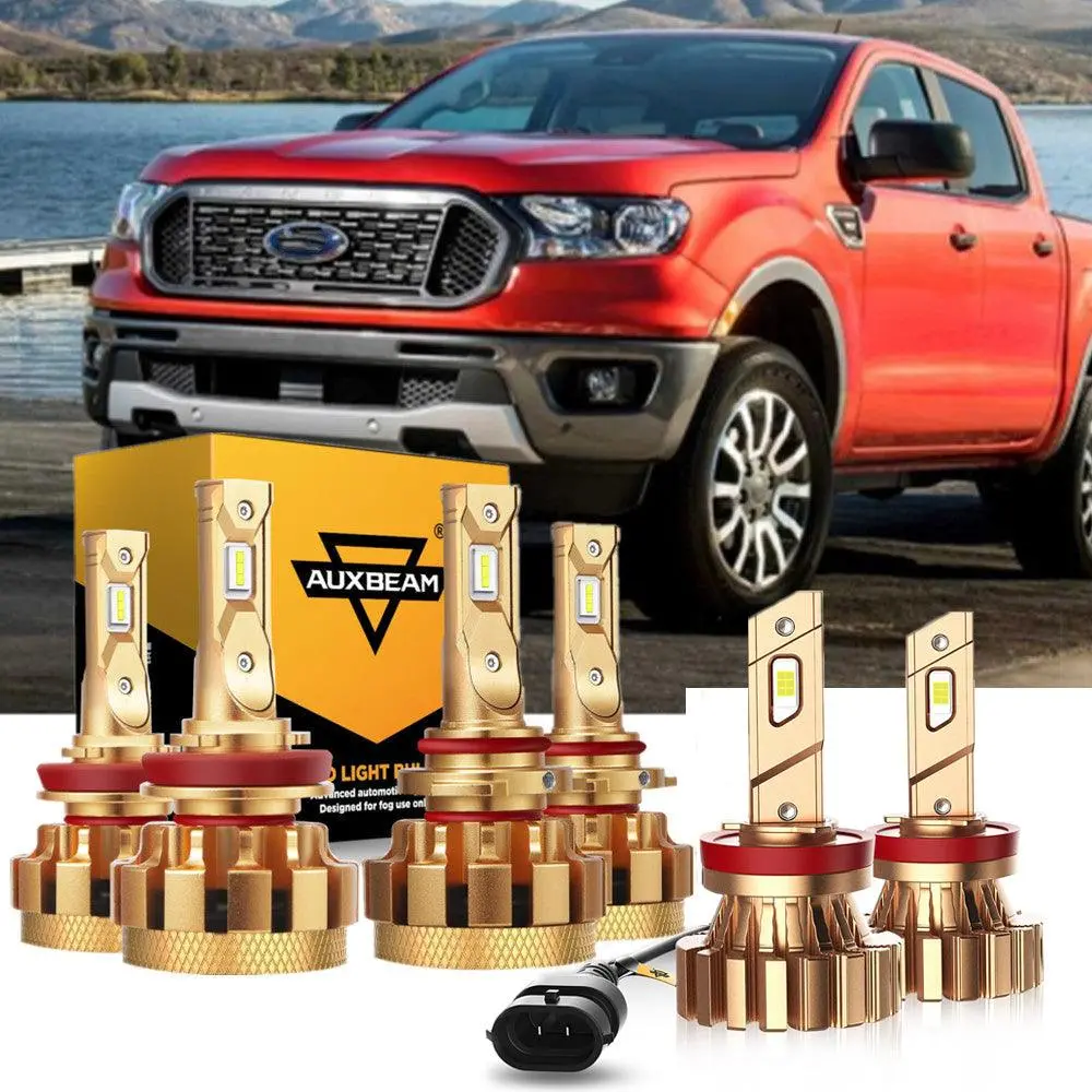For 2019 2020 Ford Ranger F-16 Plus Series Built-In Canbus Automotive Grade 28000Lm Led Light Bulbs High Low Beam Bundle 2