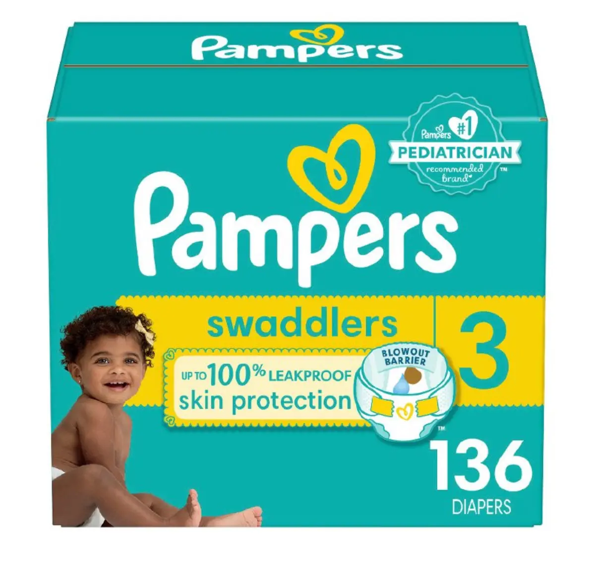 Pampers Swaddlers Active Baby Diapers
Enormous Pack - Size 3 - 136Ct 1
