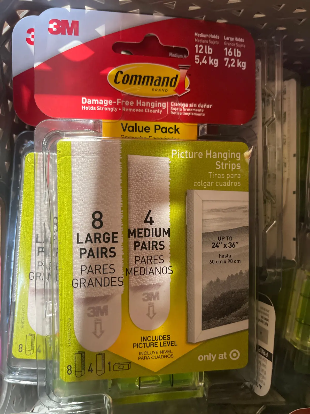 Command 4 Sets Of Medium/8 Sets Of Large And Medium Sized Picture Hanging Strips White 1