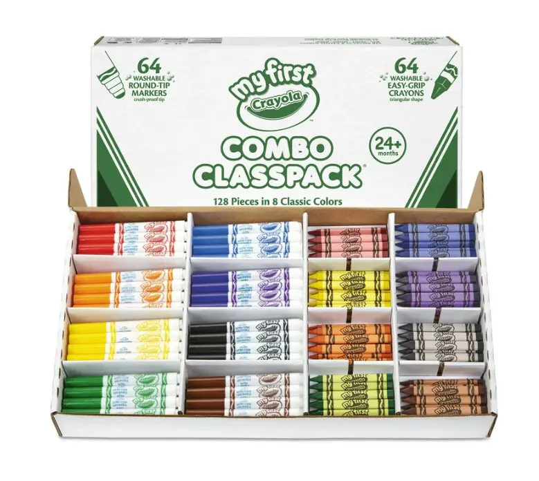 Bulk Pack Crayons And Ultra Clean Washable Markers - 128Ct 1
