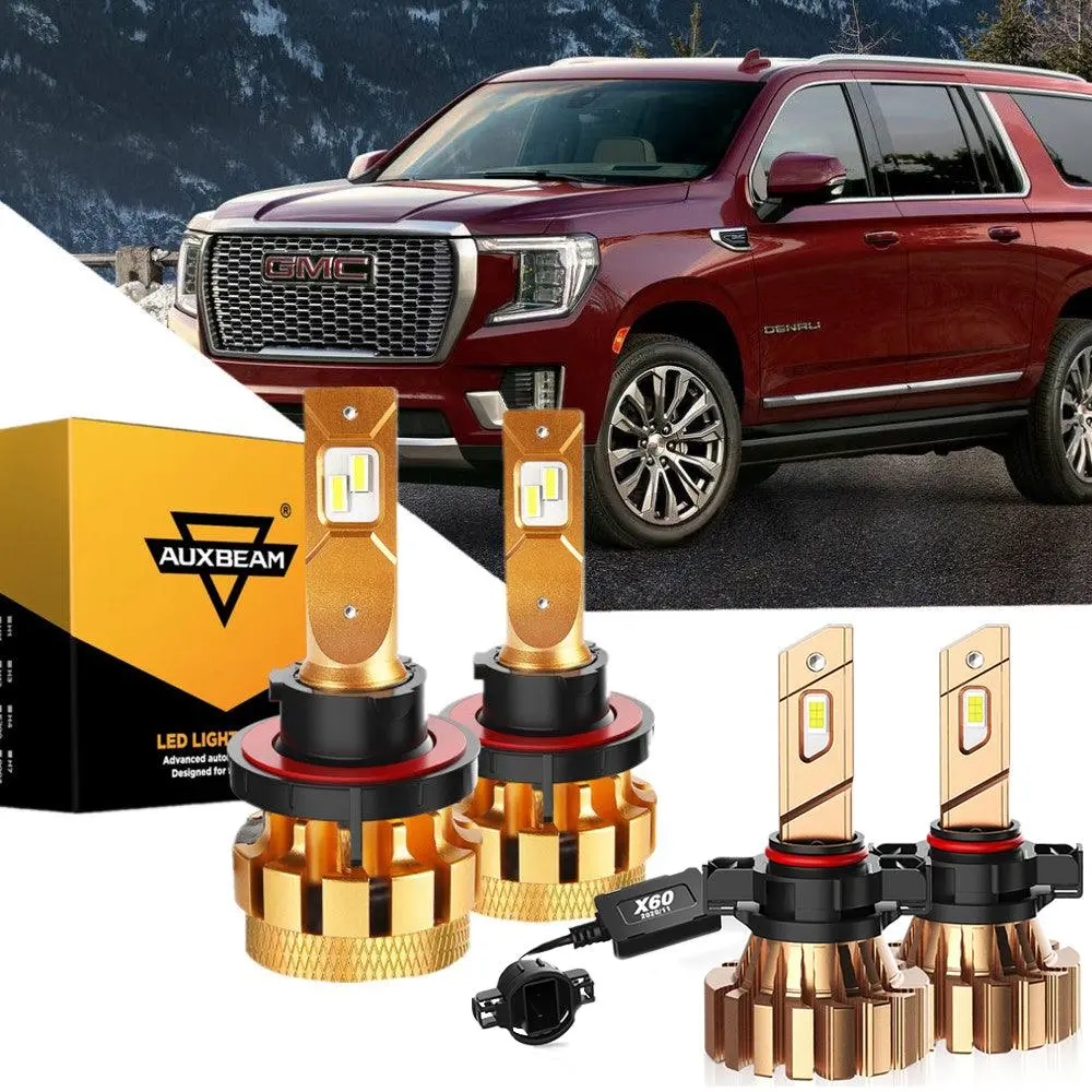 For 2007-2014 Gmc Yukon F-16 Plus Series Built-In Canbus Automotive Grade 14000Lm Led Light Bulbs High Low Beam Bundle 3