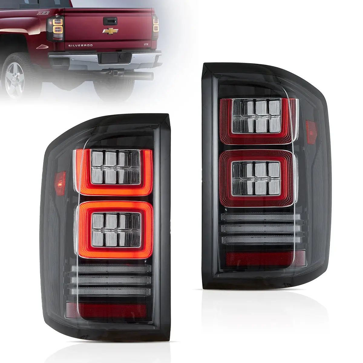 Led Tail Light Assembly With Dynamic Welcome Lighting For 2014-2018 Chevrolet Silverado 1