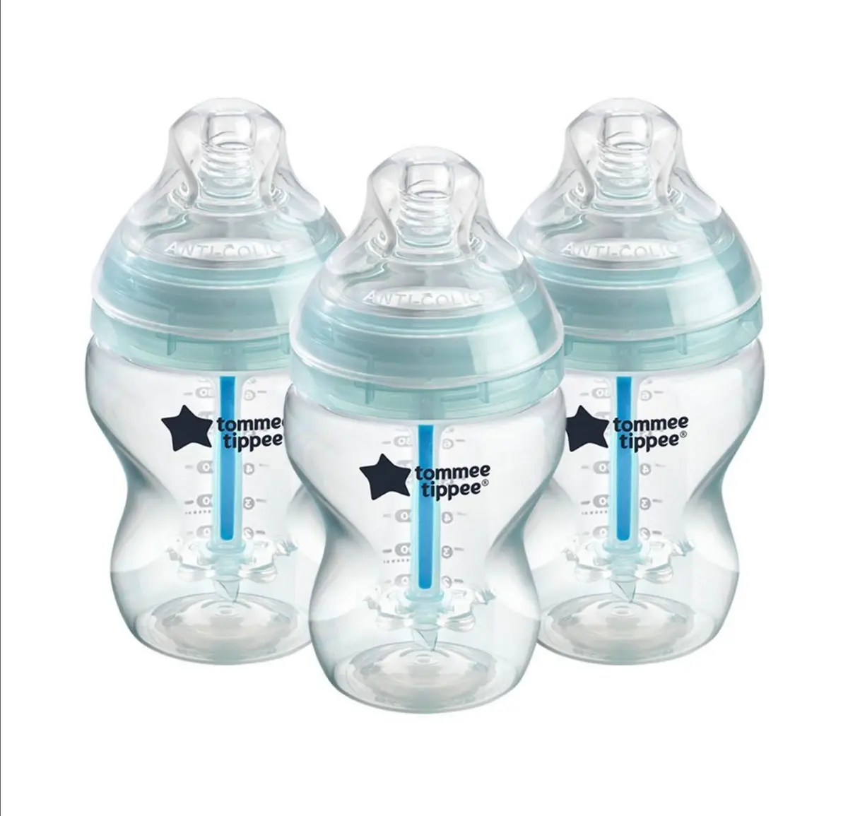 Tommee Tippee Advanced Anti-Colic Baby Bottle - Turquoise
- 9Oz/3Pk 1