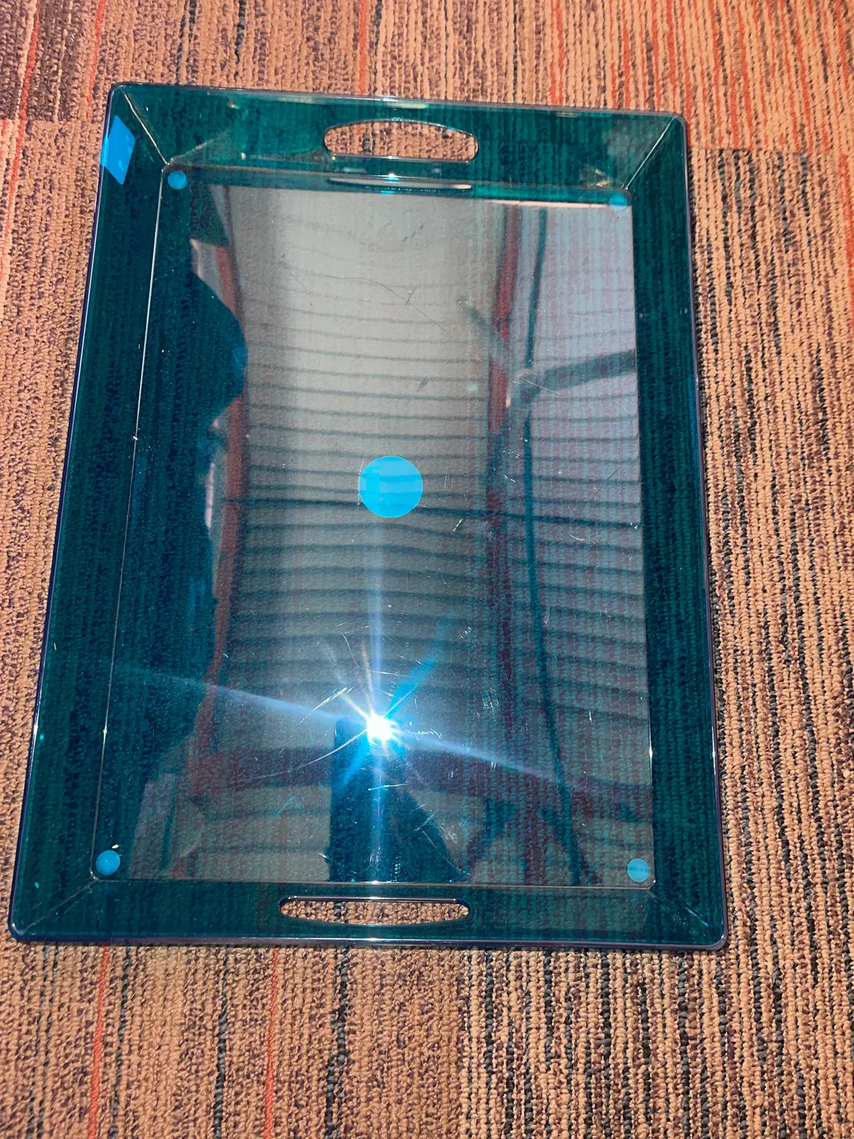 (Clearance)Rectangular Serving Tray Dark Teal (Scratches) 1