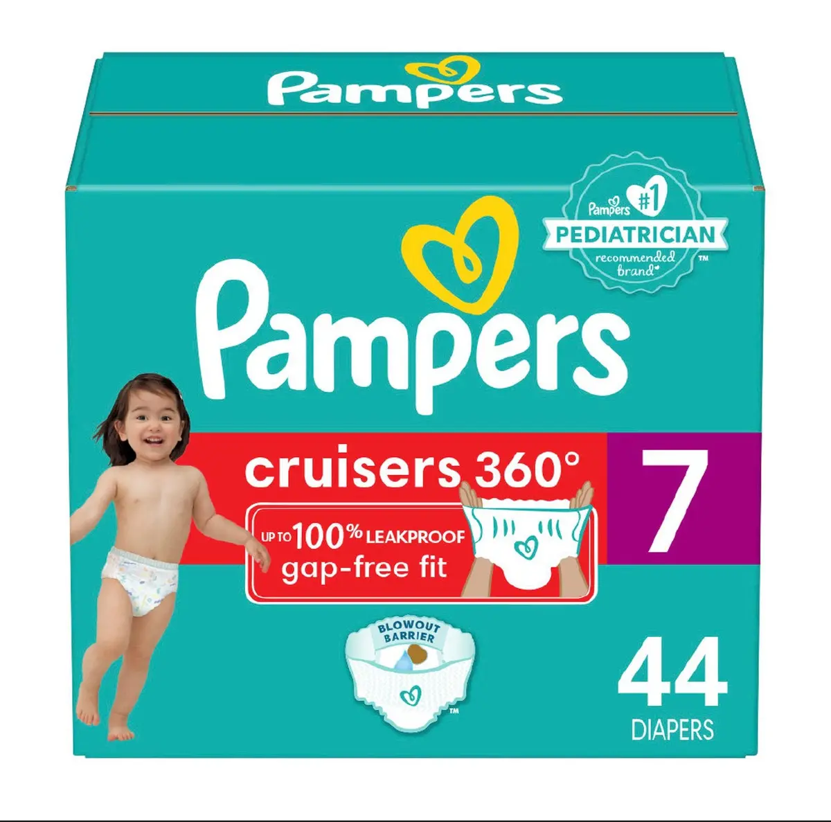 Pampers Cruisers 360 Diapers Super Pack - Size 7 - 44Ct 1