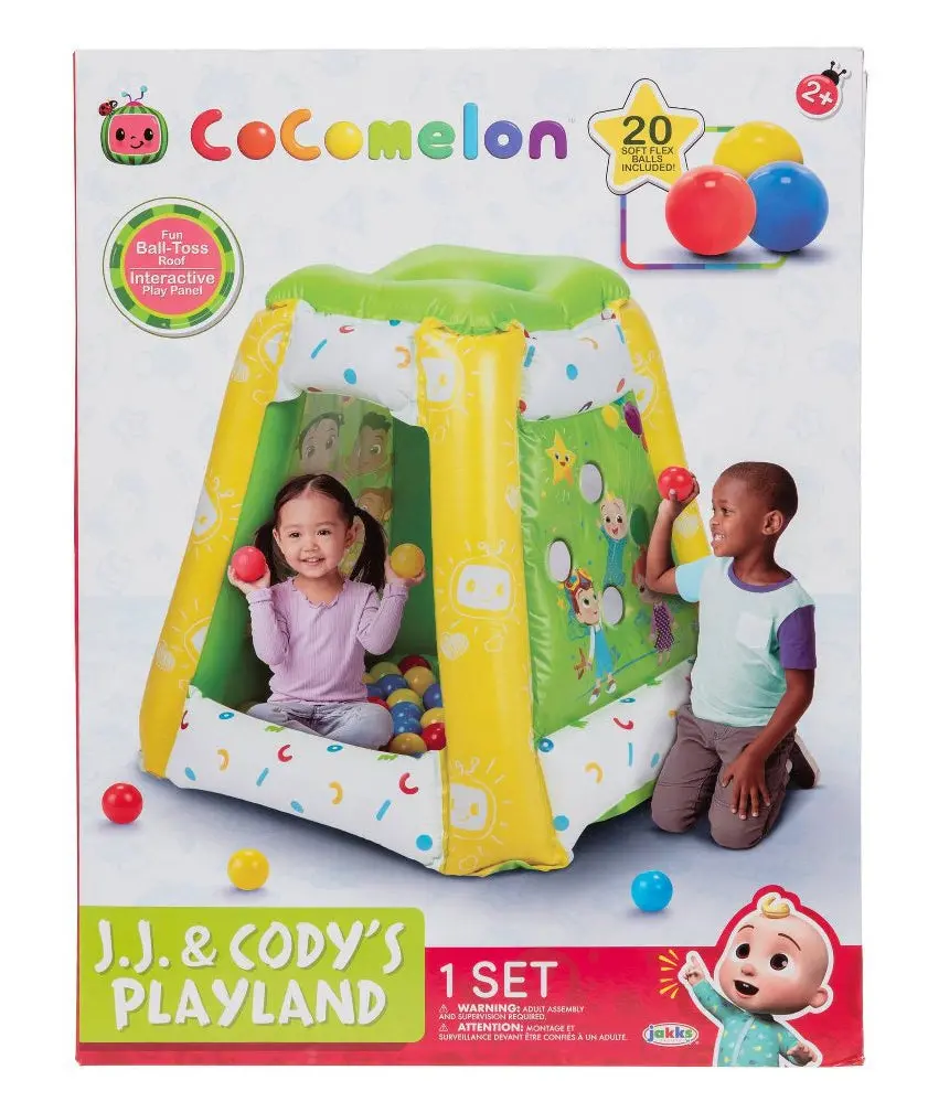Cocomelon Inflatable Kids Ball Pit Playland With 20 Soft Flex Balls - New Box 1