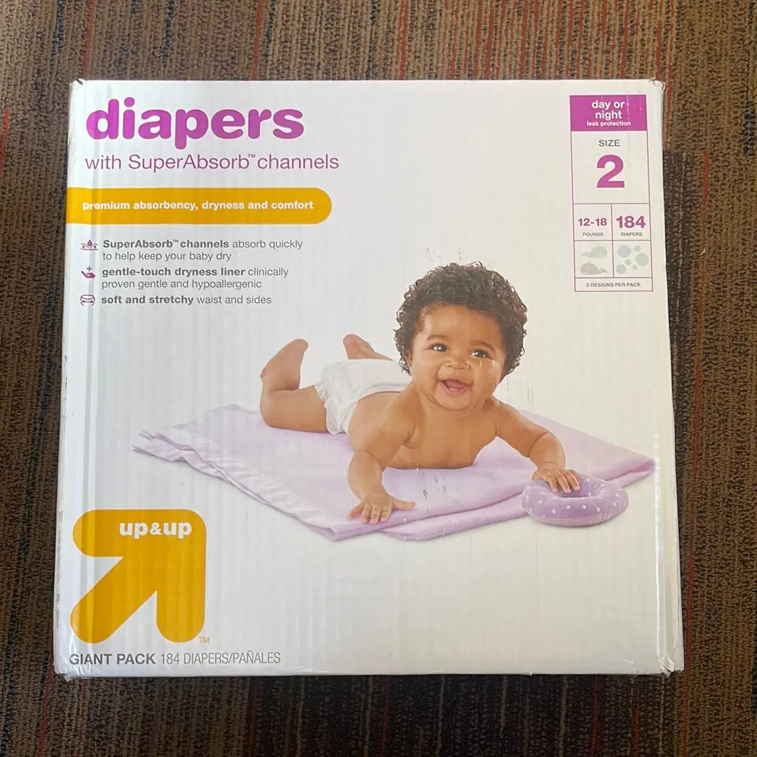 Diapers Giant Pack Size 2, 184Ct - Size: Size 2- Box May Be Damaged 1