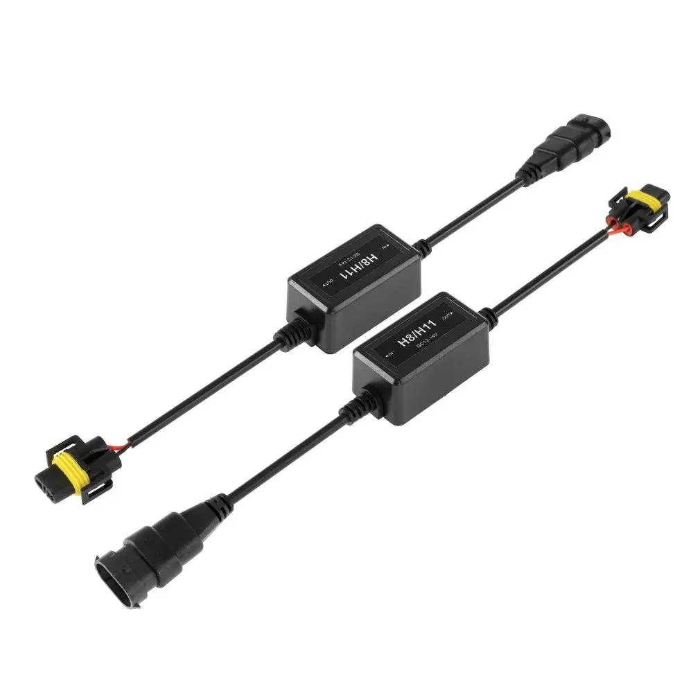 H11/H9/H8 C10-Model Enhanced Led Headlight Bulbs Canbus Decoder Anti-Flicker Hyper Flash No Warning Harness Resistor Conversion Kit 2Pcs/Set 1