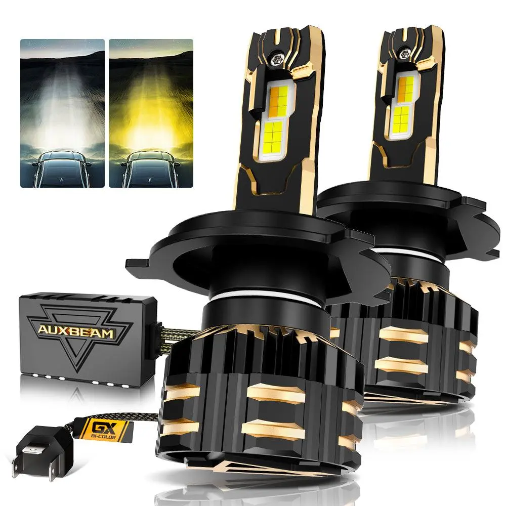 H4 Led Headlight Bulbs 110W 25000Lm Gx Bi-Color Series High Power & Brightness Dual Color Switchback | 2 Bulbs 1