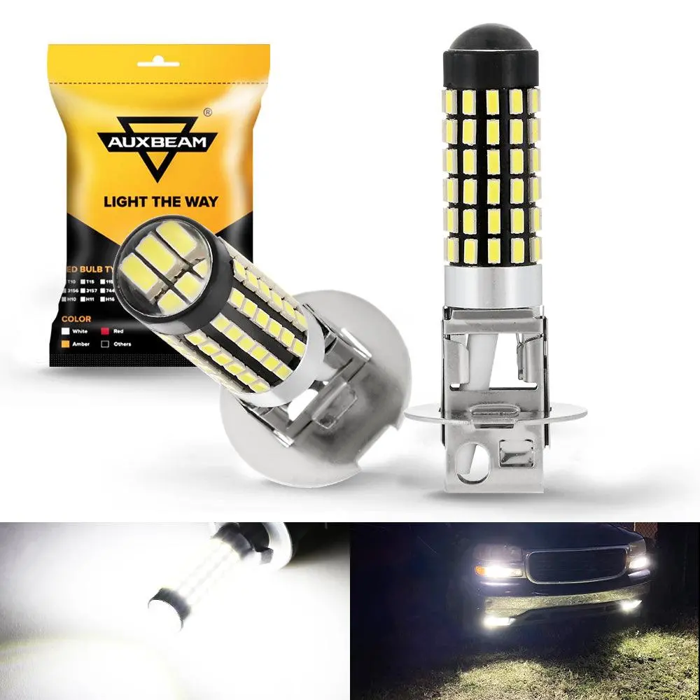 H3 Led Fog Light/Drl Bulbs 6W 2000Ml 6500K White | 2 Bulbs 1