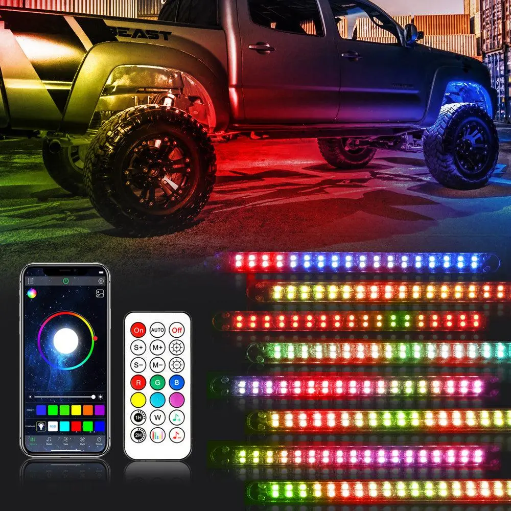 Magic Dream Color Rgb Underglow Lights Led Strip Lights Kit With Bluetooth App & Wireless Remote Control With Brake Light Function 1