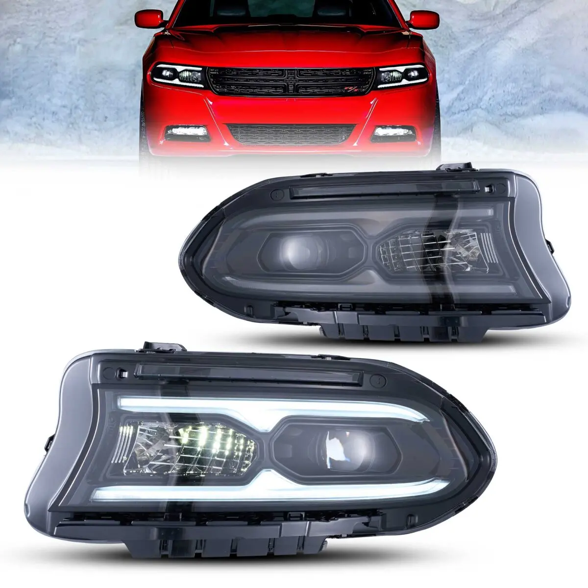 Led Projector Headlights Assembly For 2015-2023 Dodge Charger Halogen Models 1
