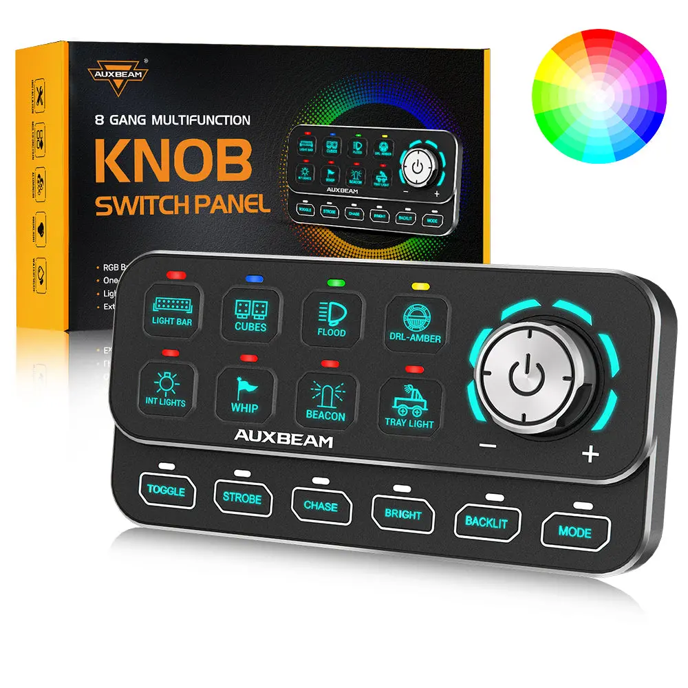 🆕Ks-80 Knob Rgb Switch Panel Max 120A ,Light Dimming, Dynamic Chase, Four External Triggers, 4 Modes 1