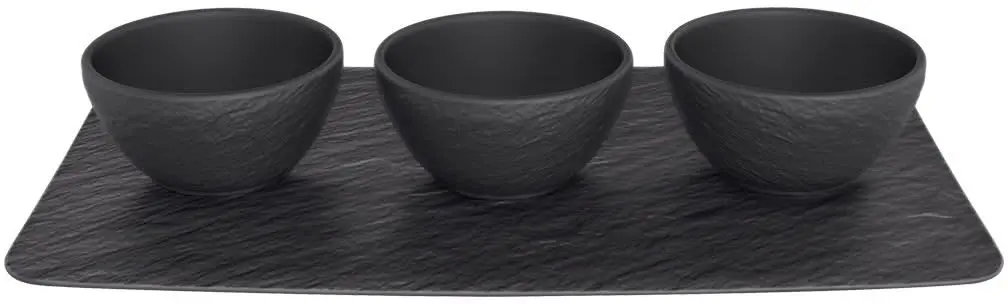 Villeroy & Boch Dipschaaltjes Set Manufacture Rock - Zwart - 4-Delig 1