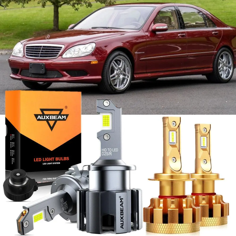 For 2001-2006 Mercedes-Benz S55 Amg With Hid Headlamps Led Light Bulbs High Low Beam Bundle 1