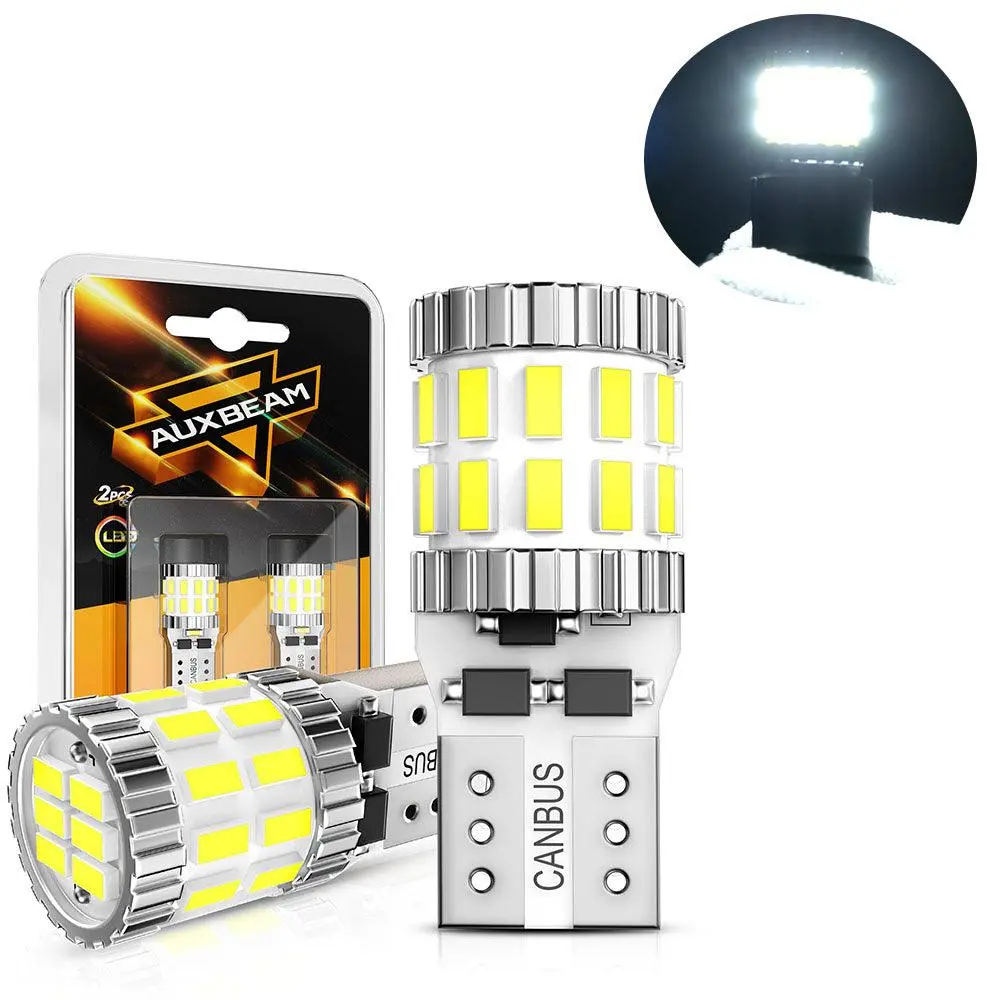 168 2825 W5w T10 Led License Plate/Side Marker/Interior Light Bulbs 3W 400% Brighter Canbus Error Free White B1 Series | 2 Bulbs 1