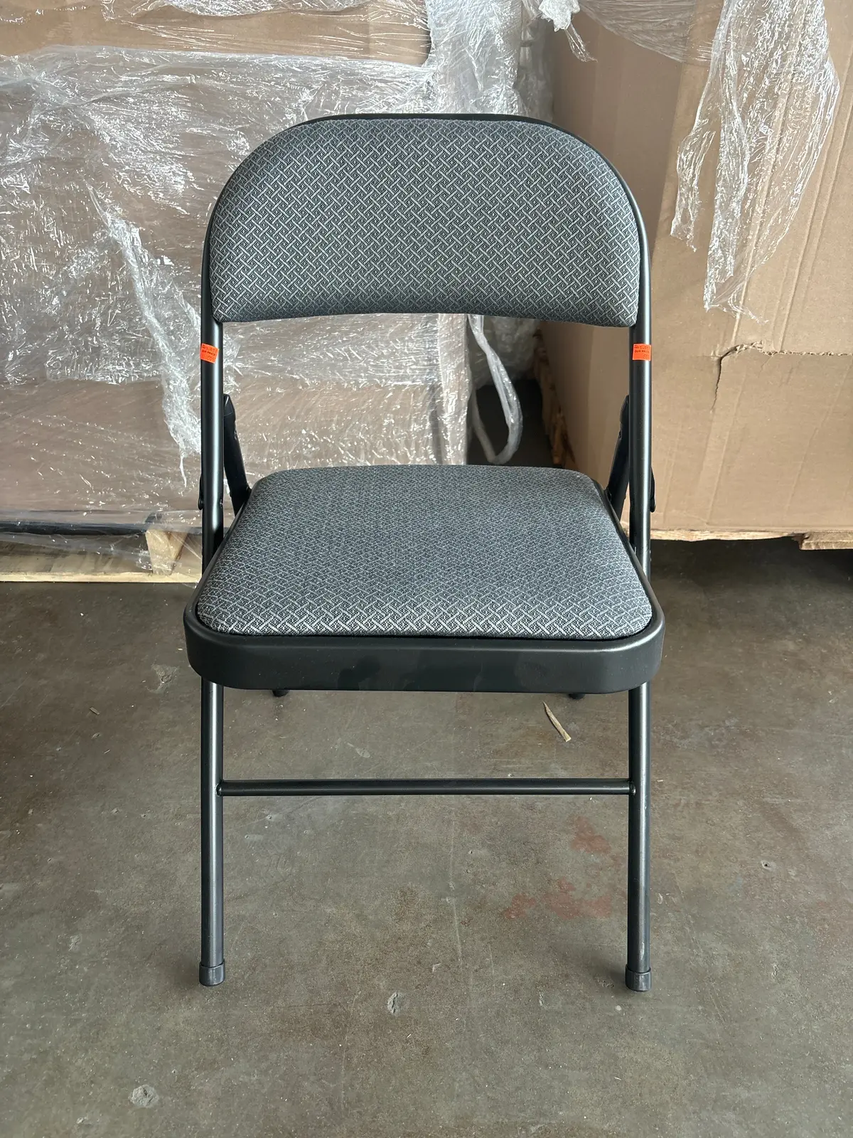 Gray Fabric Padded Folding Chair (1Pc) 1