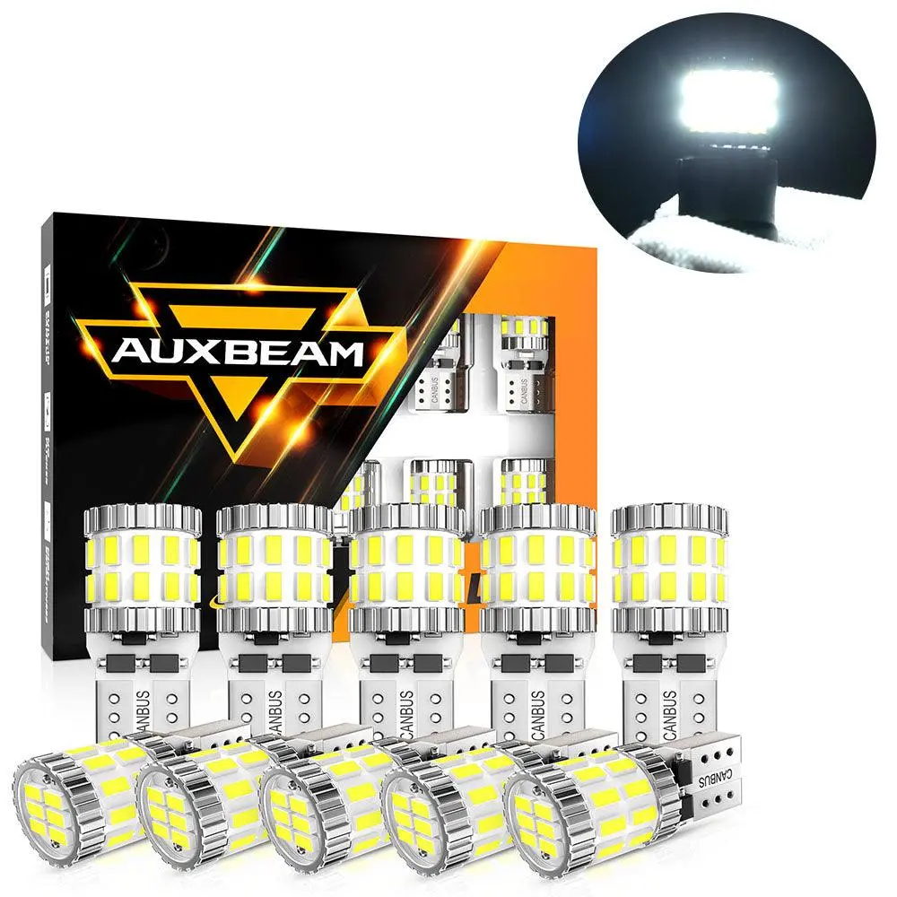 168 2825 W5w T10 Led License Plate/Side Marker/Interior Light Bulbs 3W 400% Brighter Canbus Error Free White B1 Series | 10 Bulbs 1