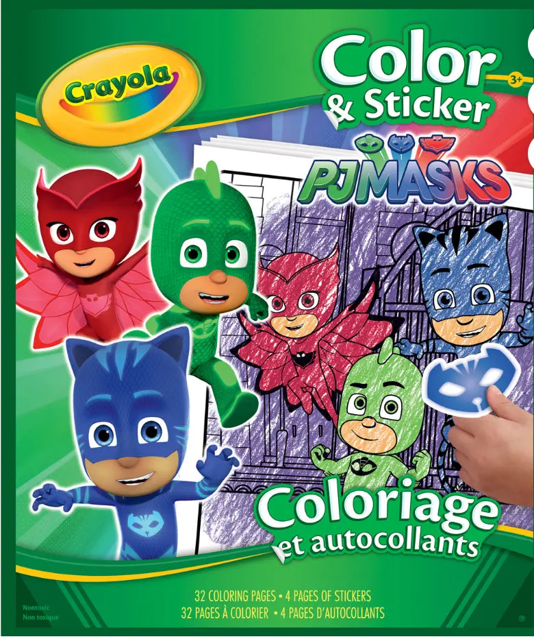 Crayola Color And Sticker Book Pj Masks, 32 Coloring Pages And 4 Sticker Pages 1