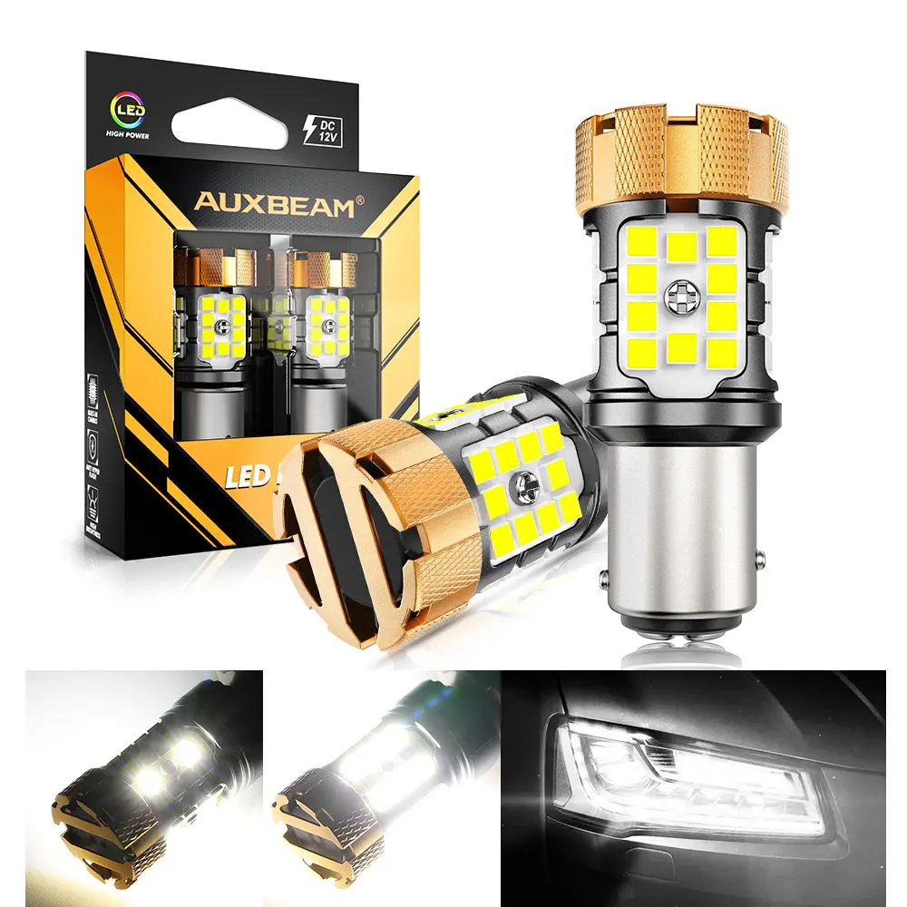🆕1157 Bay15d Led Backup Reverse/Turn Signal/Brake Tail Light Bulbs 50W 4000Lm Can-Bus Error Free 6500K White B21-Pro Series | 2 Bulbs 1