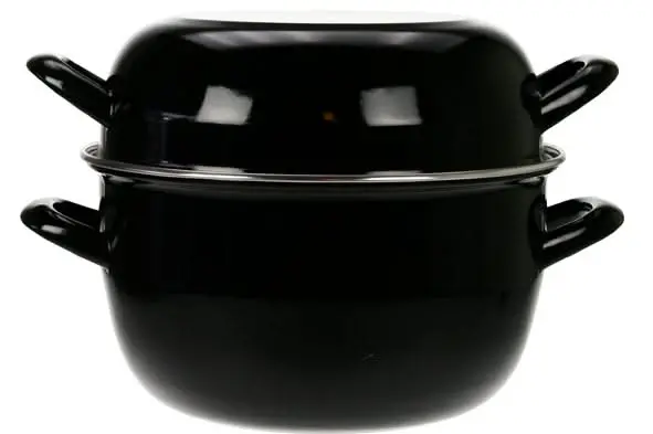 Cosy & Trendy Mosselpan - Zwart - Ø 24 Cm / 5 Liter - Geëmailleerde Anti-Aanbaklaag 1