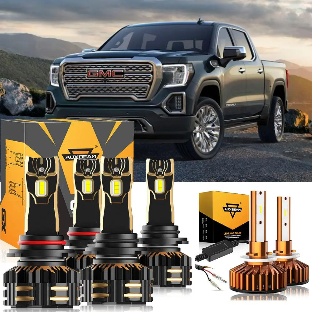 For 2000-2002 Gmc Sierra 1500 9005 9006 Led Headlight Bulbs Bundle 1