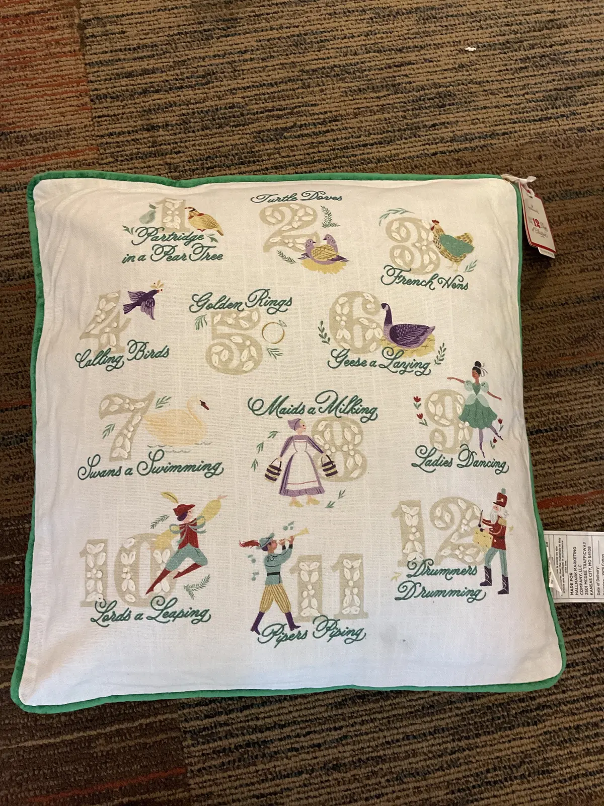 National Brand Christmas 12 Days Of Christmas Pillow 1