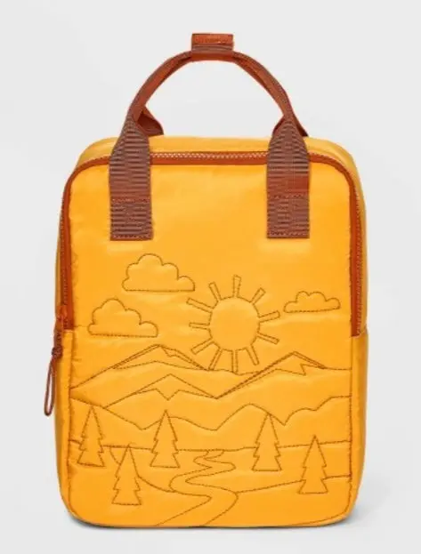 Toddler 11" Quilted Scenic Backpack - Yellow 1