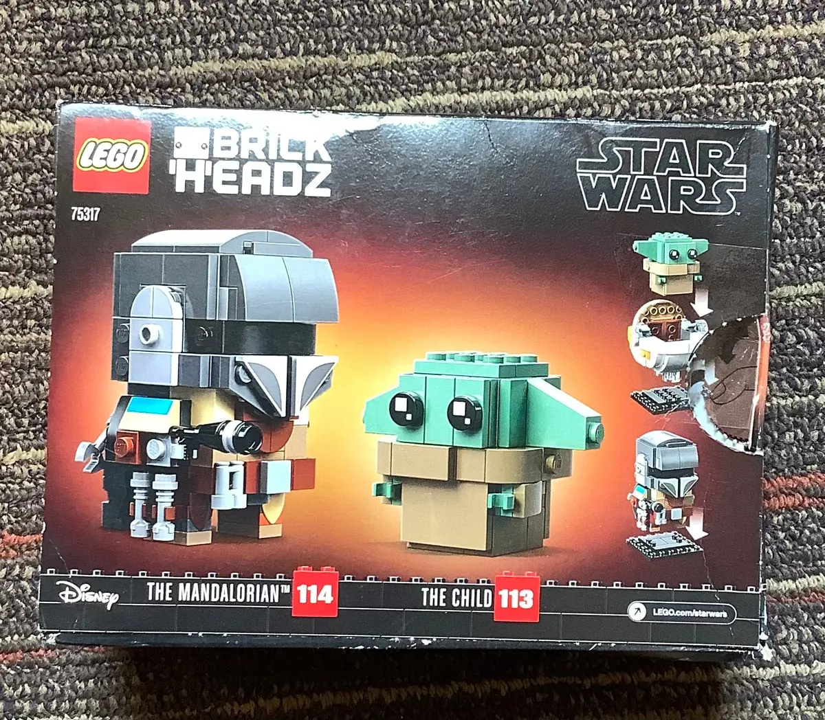 Broken Seal - Lego Brickheadz Star Wars The Mandalorian & The Child 75317, Damaged Box, As Is 1