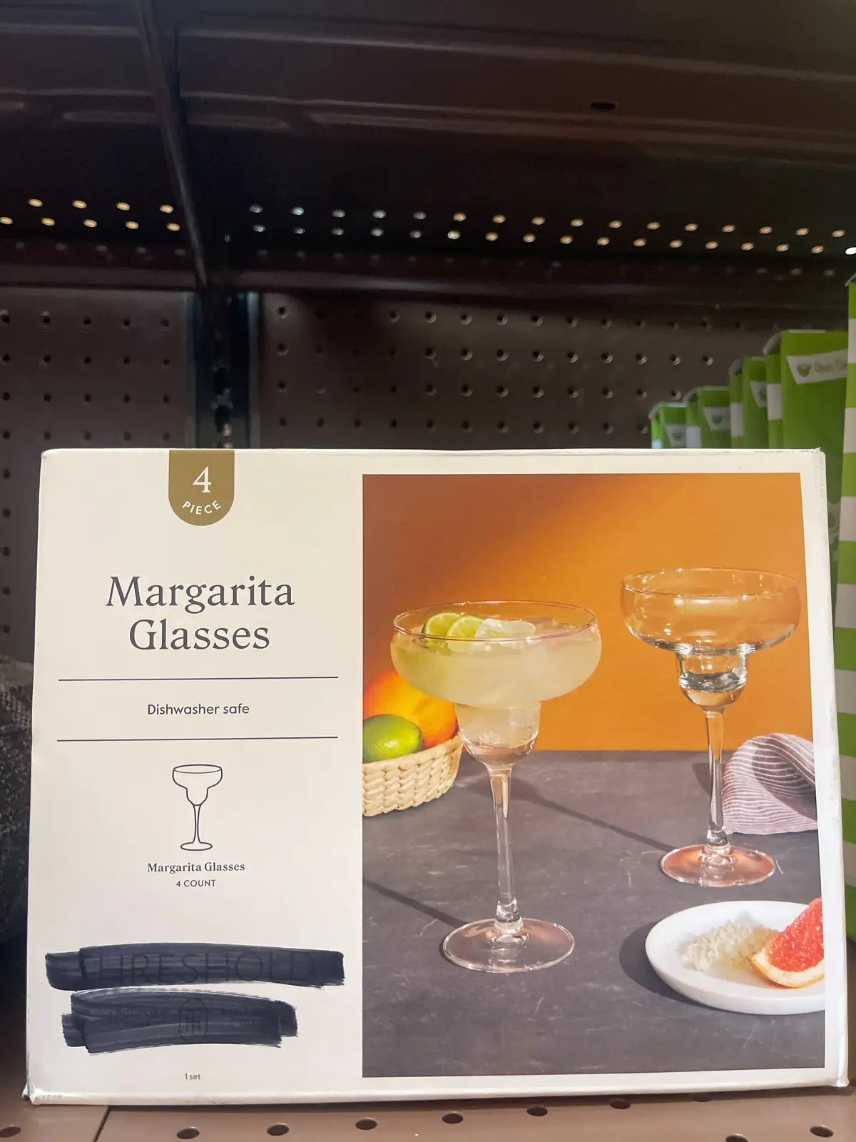 Damaged Box!!!!14.5Oz 4Pk Glass Classic Margarita Glasses 1