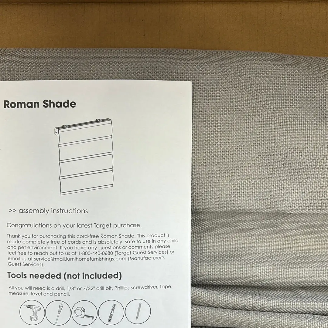 Cordless Blackout Roman Shade - Jet Grey 1