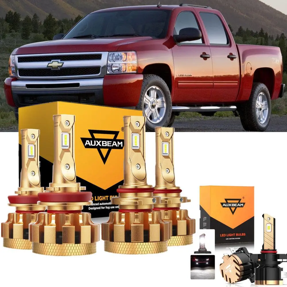 For 2007-2015 Chevrolet Silverado 1500 F-16 Plus Series Built-In Canbus Automotive Grade 14000Lm Led Light Bulbs High Low Beam Bundle 2