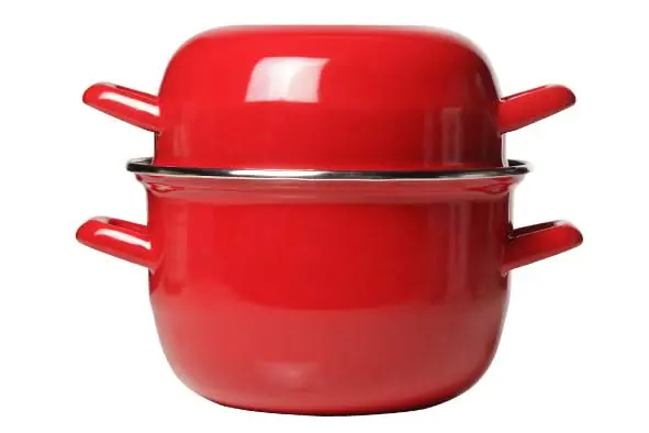 Cosy & Trendy Mosselpan - Emaille - Rood - Ø 18 Cm / 2.8 Liter - Geëmailleerde Anti-Aanbaklaag 1