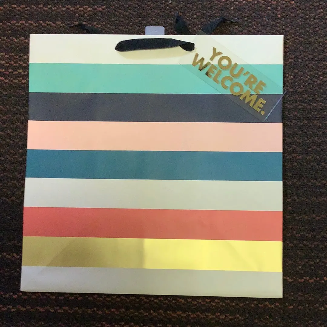 National Brand You’Re Welcome Striped Gift Bag 1