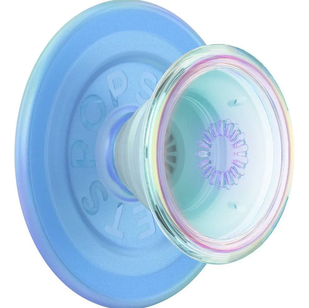 Popsocket Magnetic Phone Grip With Magsafe, Magnetic Adapter Ring Included - Blue Iridescent Translucent 1
